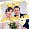 Engagement Party Decorations - Gold Engagement Photo Booth Props & Frames - 'She Said Yes' Decorations for Wedding Party Supplies